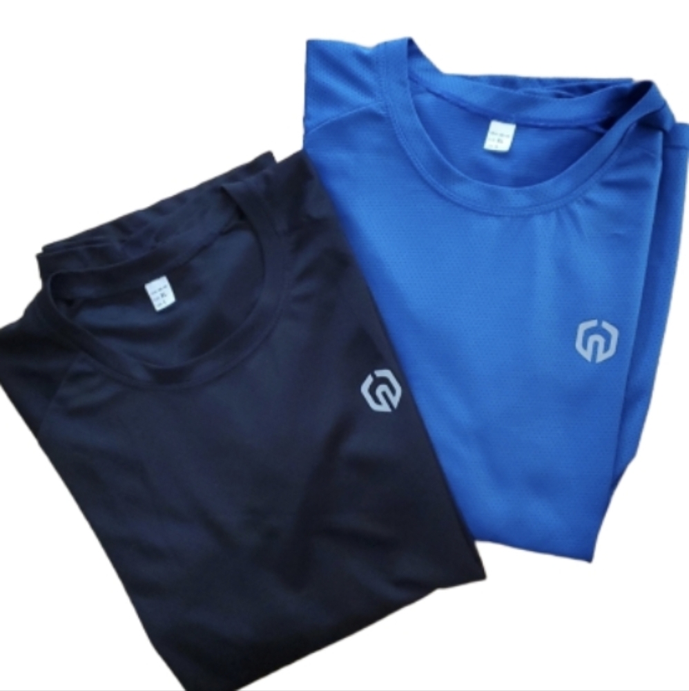 NELEUS Dry Fit‎ Mesh Mens Athletic Shirts 2 Pack - Black and Blue XL